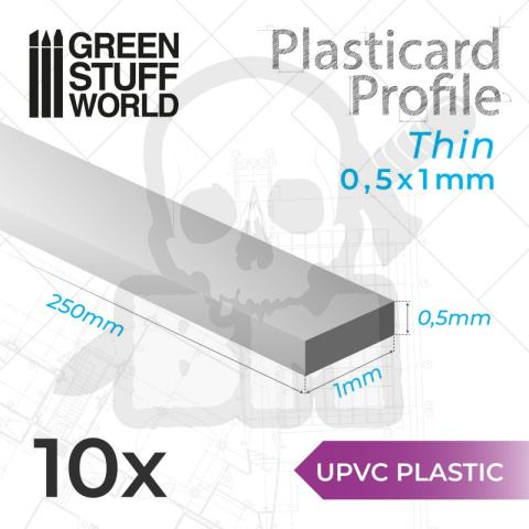 uPVC Plasticard - Profile Thin 0.5x1 mm 10szt.