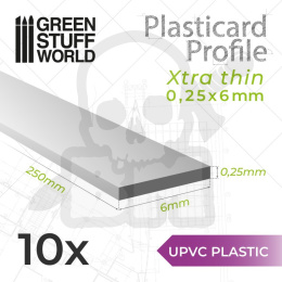 uPVC Plasticard - Profile Xtra-thin 0.25x6 mm 10szt.