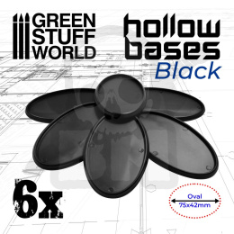 Hollow Plastic Bases Black Oval 75x42mm