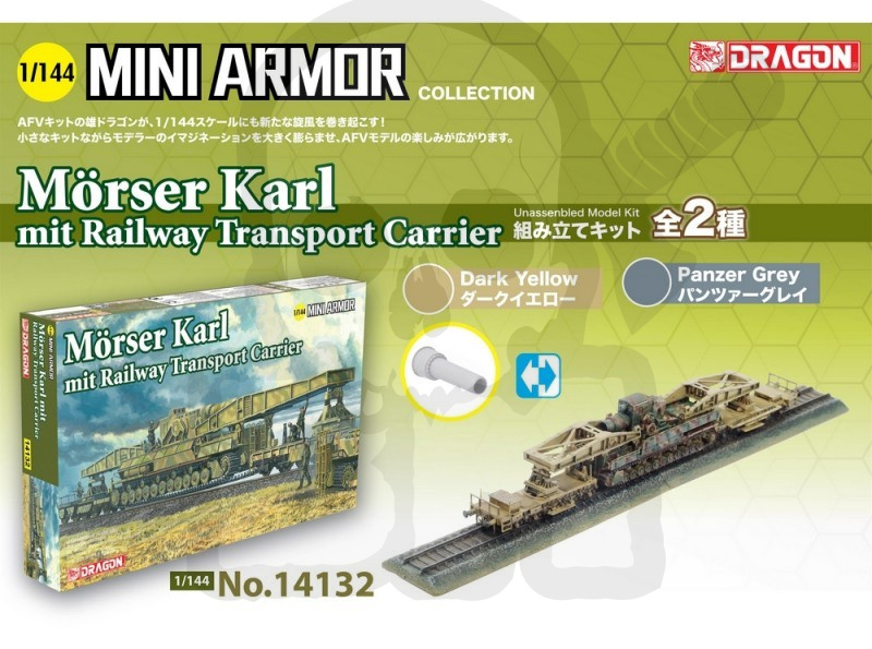 1:144 Morser Karl mit Railway Transport Carrier