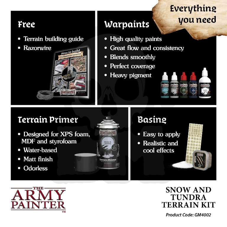 Army Painter Set Gamemaster Snow & Tundra Terrain Kit