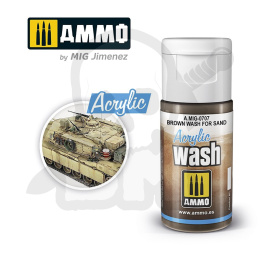 Ammo Mig 0707 Acrylic Wash Brown Wash For Sand