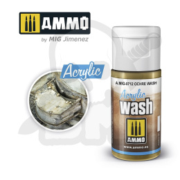 Ammo Mig 0712 Acrylic Wash Ochre Wash
