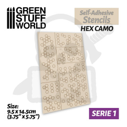 Self-adhesive stencils - Hex Camo