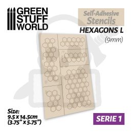 Self-adhesive stencils - Hexagons L 9mm