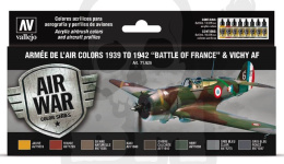 Vallejo 71626 Zestaw Model Air 8 farb Armée De L'air Colors 1939-1942 Battle of France & Vichy AF