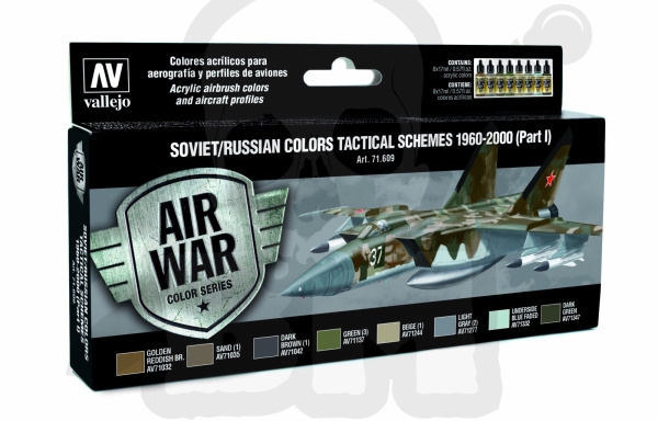 Vallejo 71609 Zestaw Model Air 8 farb Soviet / Russian colors Tactical Schemes 1960-2000 (Part I)