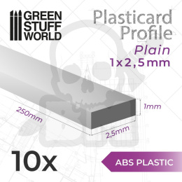 ABS Plasticard - Profile PLAIN 2,5mm x10