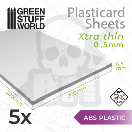 ABS Plasticard A4 - 0'5 mm COMBOx5 sheets