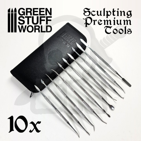 10x Professional Sculpting Tools with case - Narzędzia rzeźbiarskie 10 szt.