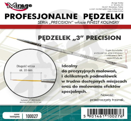 100027 Mirage Pędzelek Precision Kolinsky Nr 3