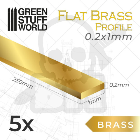 Flat Brass Profile 0.2 x 1mm