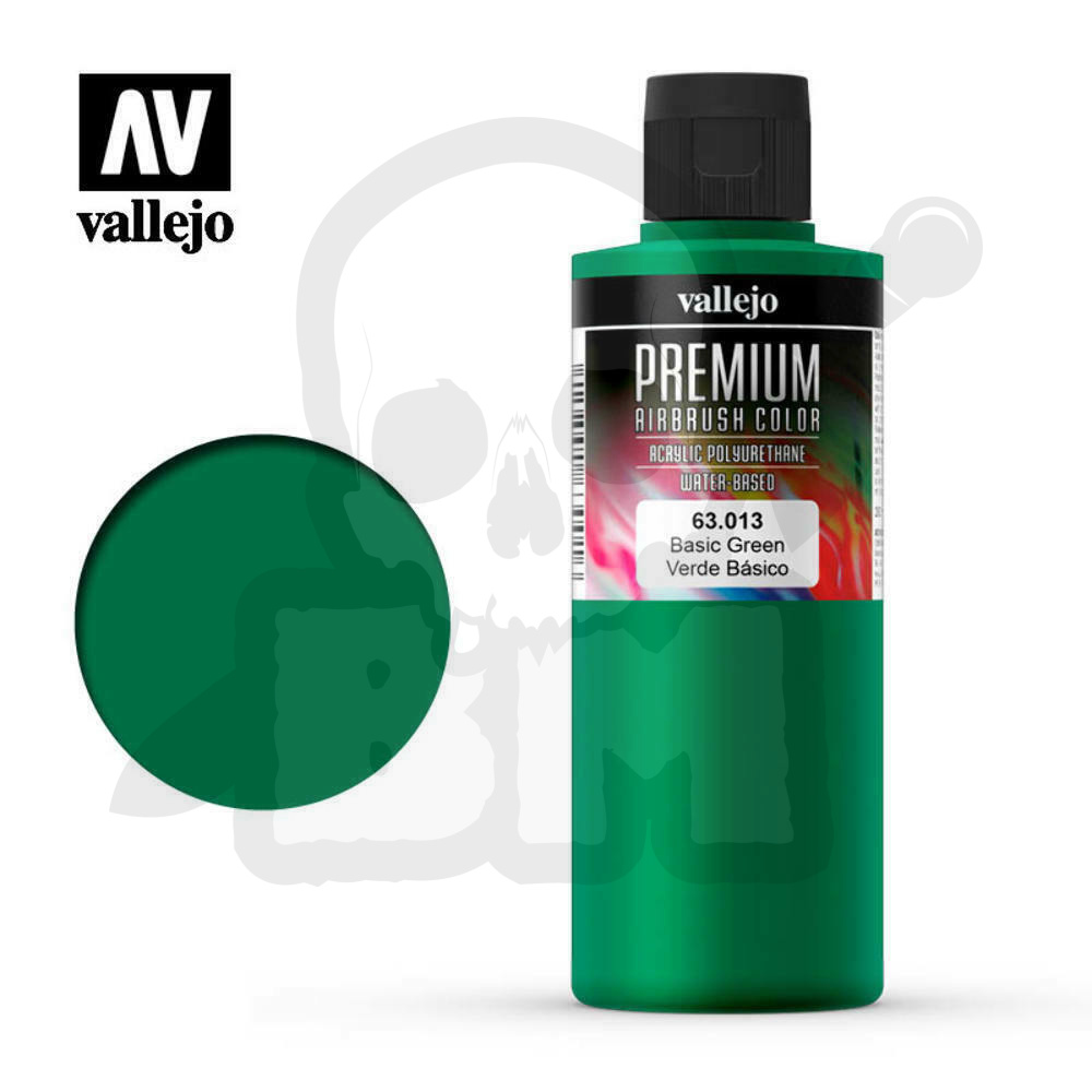 Vallejo 63013 Premium Airbrush Color 200ml Basic Green