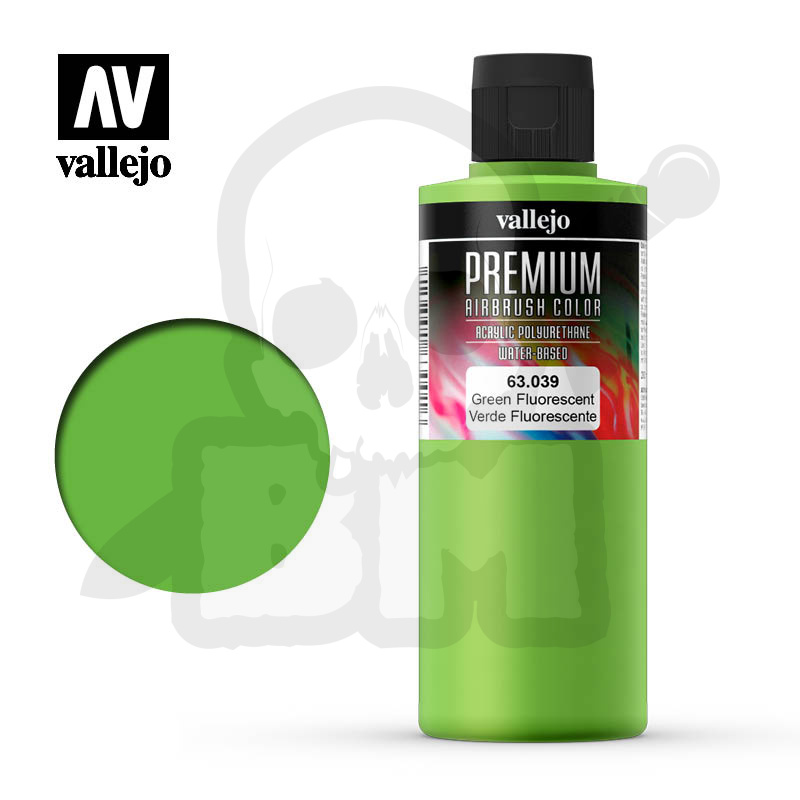 Vallejo 63039 Premium Airbrush Color 200ml Green Fluorescent