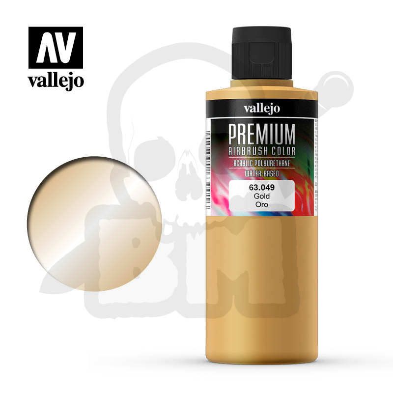 Vallejo 63049 Premium Airbrush Color 200ml Gold Metallic