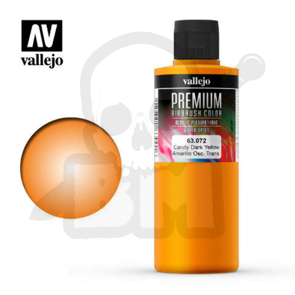 Vallejo 63072 Premium Airbrush Color 200ml Candy Dark Yellow