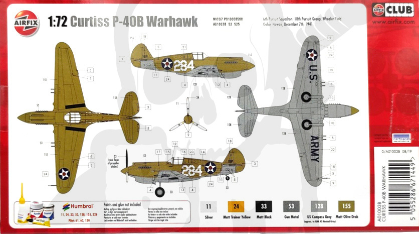 Airfix 01003B Curtiss P-40B Warhawk 1:72