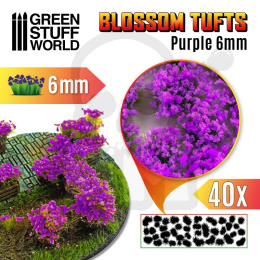 Blossom Tufts - 6mm self-adhesive - Purple Flowers
