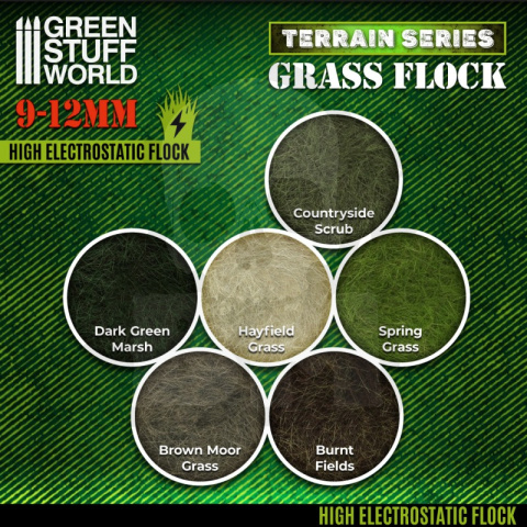 Static Grass Flock 9-12mm Hayfield Grass 200 ml