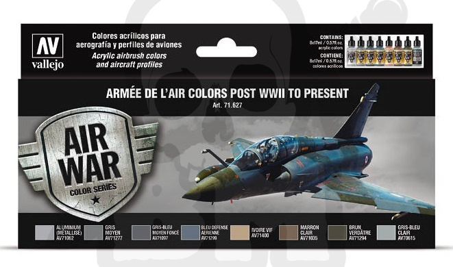 Vallejo 71627 Zestaw Air War 8 farb - Armée De L'air Colors Post WWII to Present