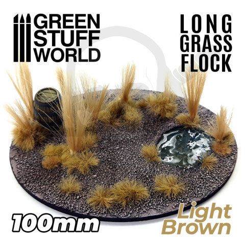 Long Grass Flock 100mm - Light Brown Long Grass Flock 100mm - Light Brown